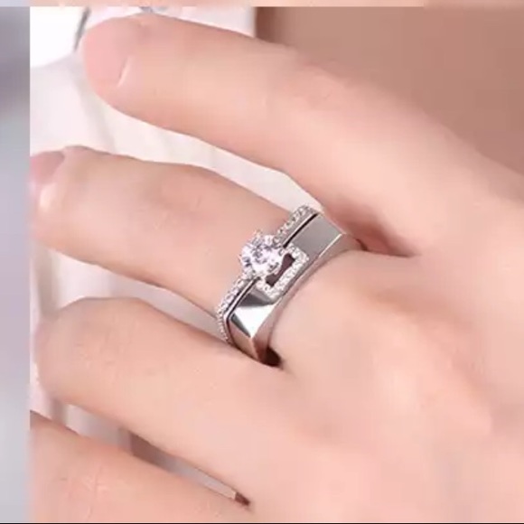 New Women’s 925 Silver Beautiful Engagement Diamond Ring - Picture 2 of 2